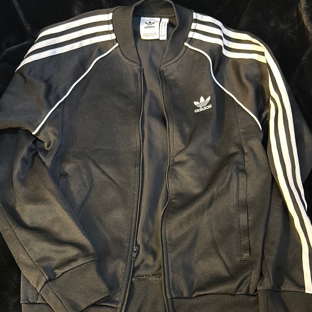 Adidas Black Jacket with White Accents